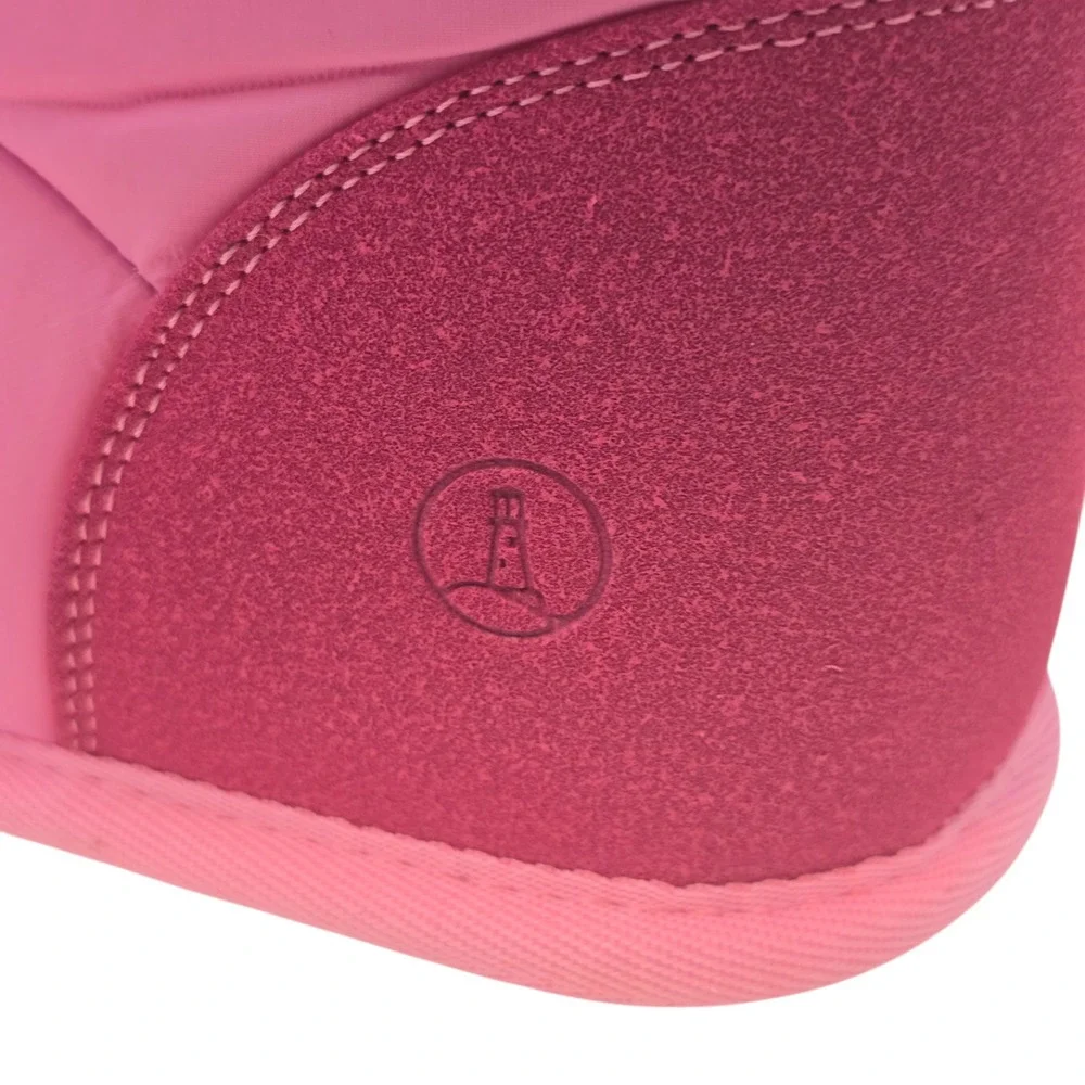 Girls Pink Puffer Winter Boots 6 Youth Warm Faux Fur Lined‎ Slip On Lands End